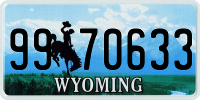 WY license plate 9970633