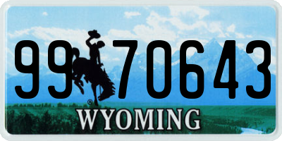 WY license plate 9970643