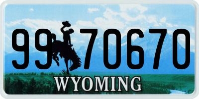 WY license plate 9970670