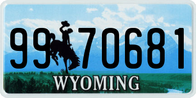 WY license plate 9970681