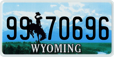 WY license plate 9970696