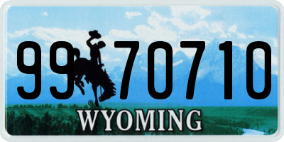 WY license plate 9970710