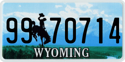 WY license plate 9970714