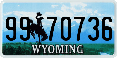 WY license plate 9970736