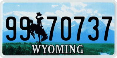 WY license plate 9970737
