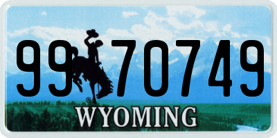 WY license plate 9970749