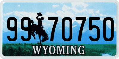 WY license plate 9970750