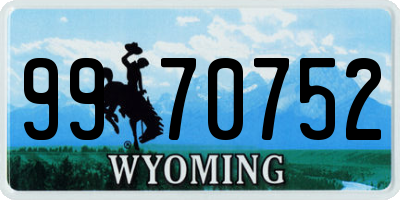 WY license plate 9970752