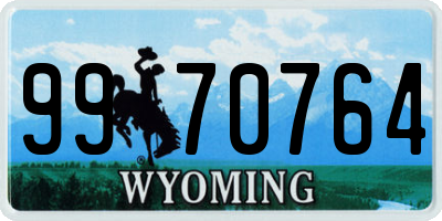 WY license plate 9970764