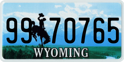 WY license plate 9970765