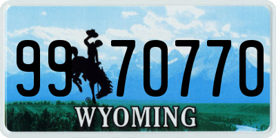 WY license plate 9970770