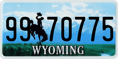 WY license plate 9970775