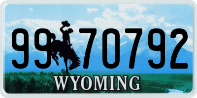 WY license plate 9970792