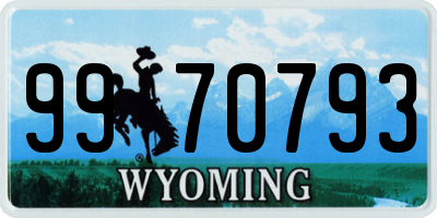 WY license plate 9970793