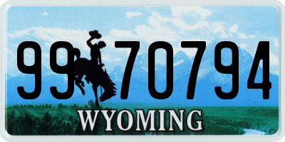 WY license plate 9970794