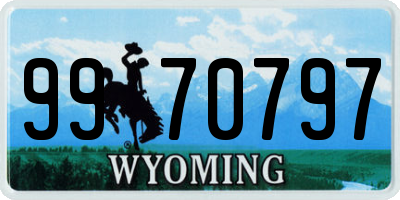WY license plate 9970797