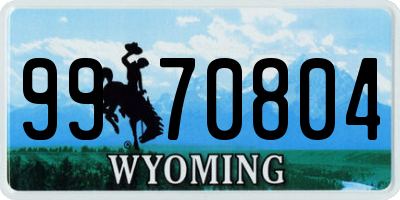 WY license plate 9970804