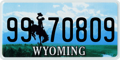 WY license plate 9970809