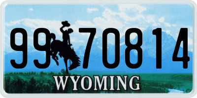 WY license plate 9970814