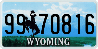 WY license plate 9970816