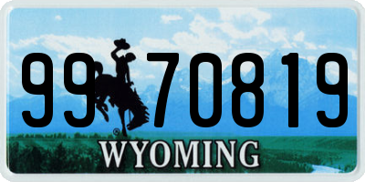 WY license plate 9970819