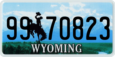 WY license plate 9970823