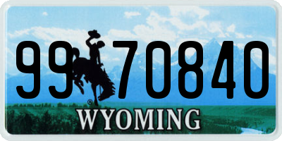 WY license plate 9970840