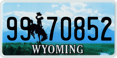 WY license plate 9970852