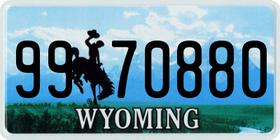WY license plate 9970880