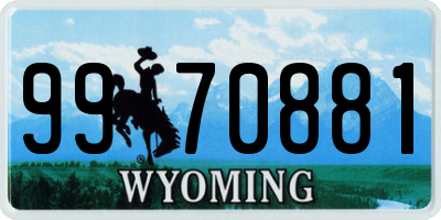 WY license plate 9970881