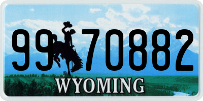 WY license plate 9970882