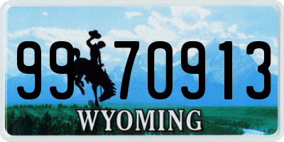 WY license plate 9970913