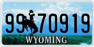 WY license plate 9970919