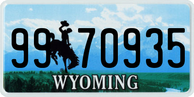 WY license plate 9970935