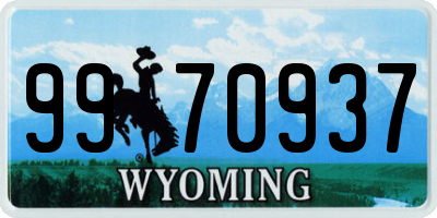 WY license plate 9970937