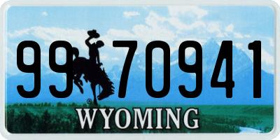 WY license plate 9970941