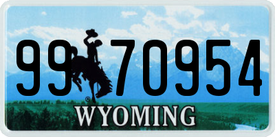 WY license plate 9970954