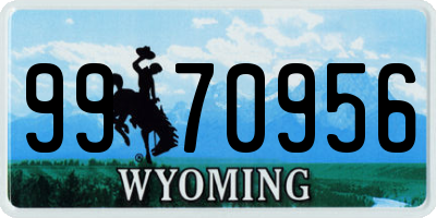 WY license plate 9970956