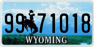 WY license plate 9971018