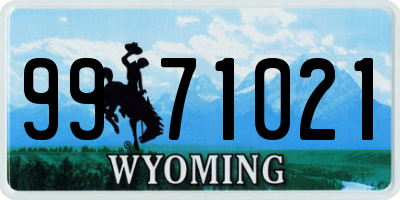 WY license plate 9971021