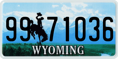 WY license plate 9971036