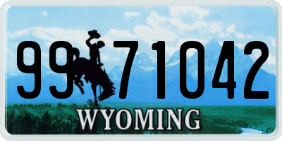 WY license plate 9971042