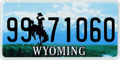 WY license plate 9971060