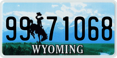 WY license plate 9971068