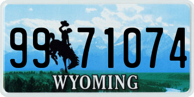 WY license plate 9971074