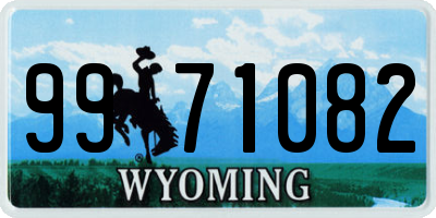WY license plate 9971082