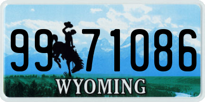 WY license plate 9971086