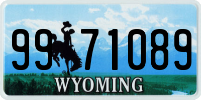 WY license plate 9971089
