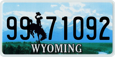 WY license plate 9971092