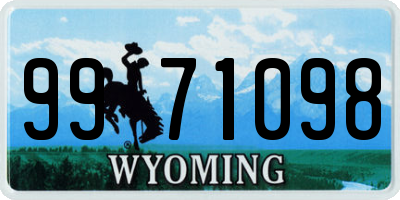 WY license plate 9971098